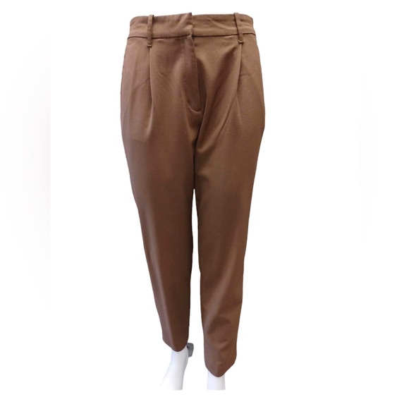 Frank And Oak Wool Blend Brown Trousers Size 6 - Picture 1 of 8